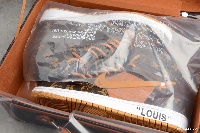 MaikeSneakers Off-Louis x 1 Jordan AJ1 AQ0818-158 OW Air 0818